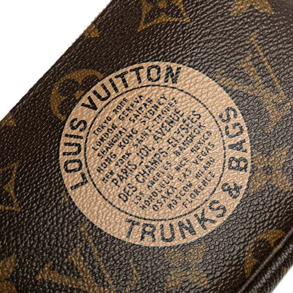 LOUIS VUITTON Brown Monogram Leather Pochette Pouch - Picture 6 of 10